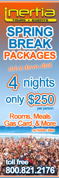 Inertia Tours - Spring Break 2010 Discount Packages, Cheap Spring Break Packages, Spring Break Deals, College Spring Break Specials, Spring Break Bikini Contests