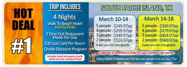 CLICK HERE for Hot Deals for Spring Break 2012!