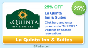 South Padre Island hotel discounts.  Save money with La Quinta Inn and Suites discount hotel rates.