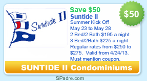 South Padre Island Condominium Coupon Discount