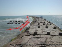 South Padre Island's North Jetty - Great Fishing but use EXTREME CAUTION