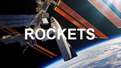 Space X Rockets include the new BFR, Falcon Heavy, Falcon 9, Dragon Capsule and Crew Dragon