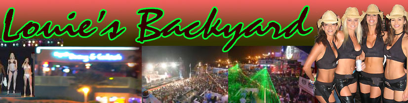 A Legend Thirty Years In The Making  - For over thirty years now Louie's Backyard has been it. The place where the party aficionados get their Spring Break on. Louie's has been featured on MTV, 60 Minutes, the Travel Channel, VH1, ETV, and the Tonight Show with Jay Leno. Past Spring Break guests include Trick Daddy, Ying Yang Twins, Lil Scrappy, Petey Pablo, Nitty, Trillville, Juvenile, Baby Bash, Mike Jones from Swishahouse Records, J-Kwon, Nina Sky, and Brooke Valentine at the Backyard. And every year the acts get bigger, bigger and that’s right, bigger. Like our nightly Miss Hawaiian Tropic bikini contest hosted by the beautiful HT calendar models. Two very lucky Spring Break contestants will win a trip to compete in the HT Nationals!   Louie's Concert Schedule:   Lots of free T-shirts, contest giveaways, Bungee jumping, Go-carts, free parking, and free bus transportation from 7:30 till 3:00 am! And what ever you do don’t leave without trying one of our world famous house drinks like the Whammy or the Charlie's Cherry. Only at Louie's!  Restaurant, Dining, buffet, seafood, entertainment, cocktails, prime rib, crab, crab legs, bayfront, bay front, waterfront, water front, South Padre Island, south padre island, south padre, Padre Island, Texas, surf, beach, spring break, Spring Break 2005, South Padre Island Spring Break, south padre island hotels, south padre island restaurant, Cameron County, information, laguna madre, LKT, TIFT, texas international fishing tournament, attractions, winter texans, Gulf of Mexico, fly fishing, deep sea, offshore