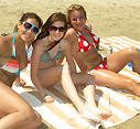 girls laying out